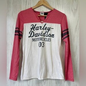 Harley Davison Women's Timeless Perfect Pick Colorblock Henley - Size M NWOT